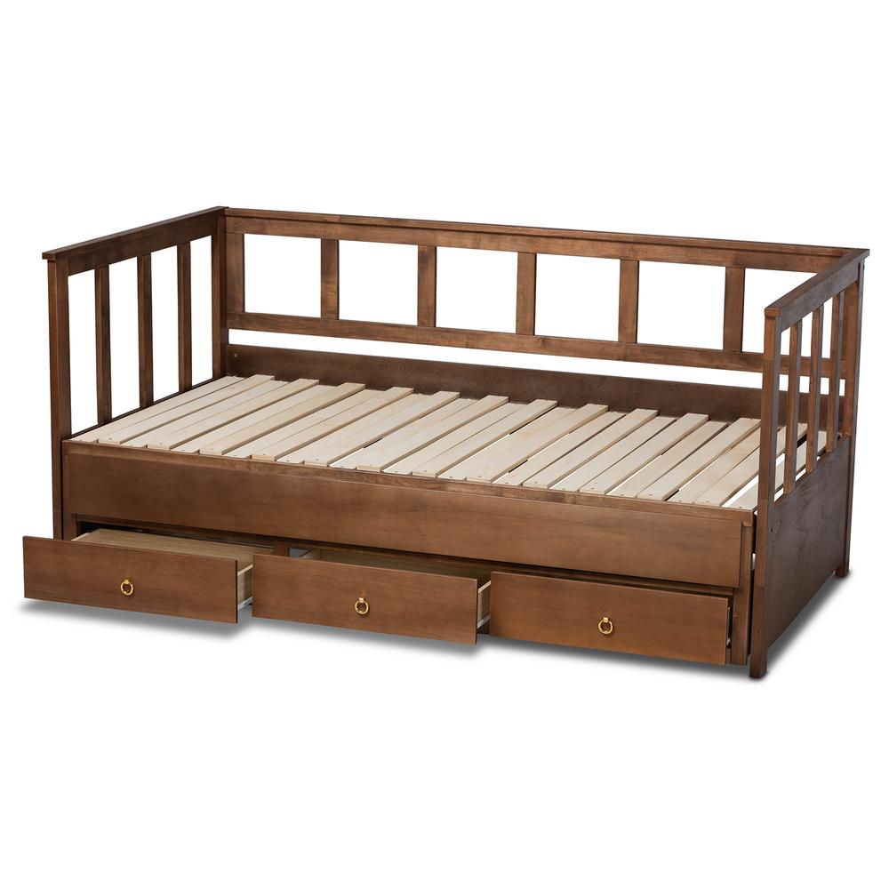 Brown Finished Expandable Twin Size to King Size Daybed with Storage Drawers. Picture 22