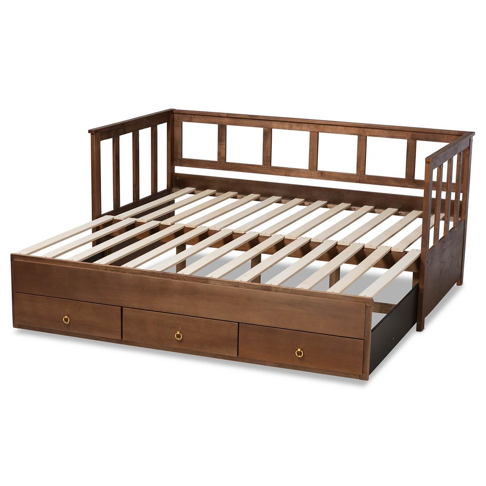 Brown Finished Expandable Twin Size to King Size Daybed with Storage Drawers. Picture 23