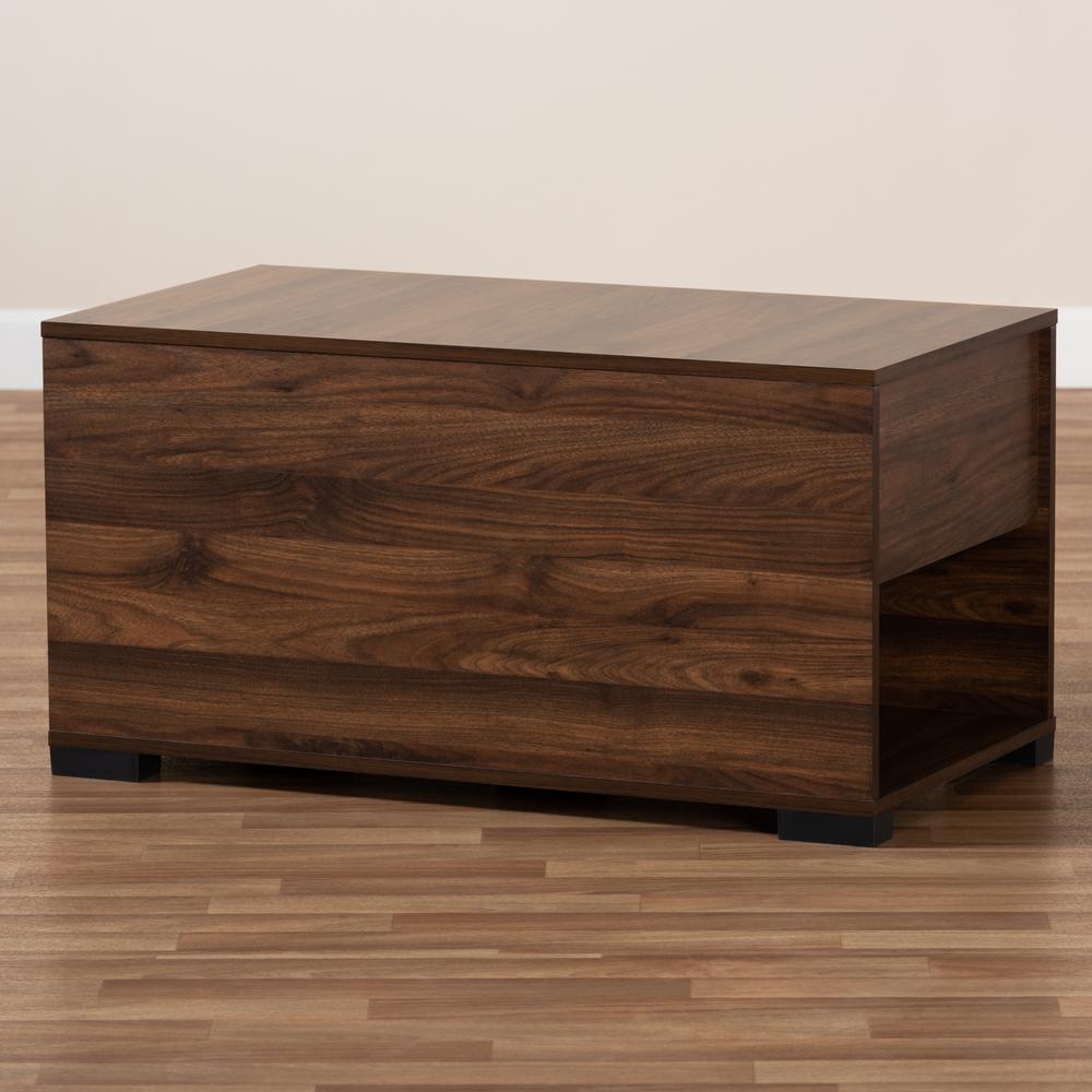 Skylar Modern and Contemporary Walnut Brown Finished Cat Litter Box Cover House. Picture 19