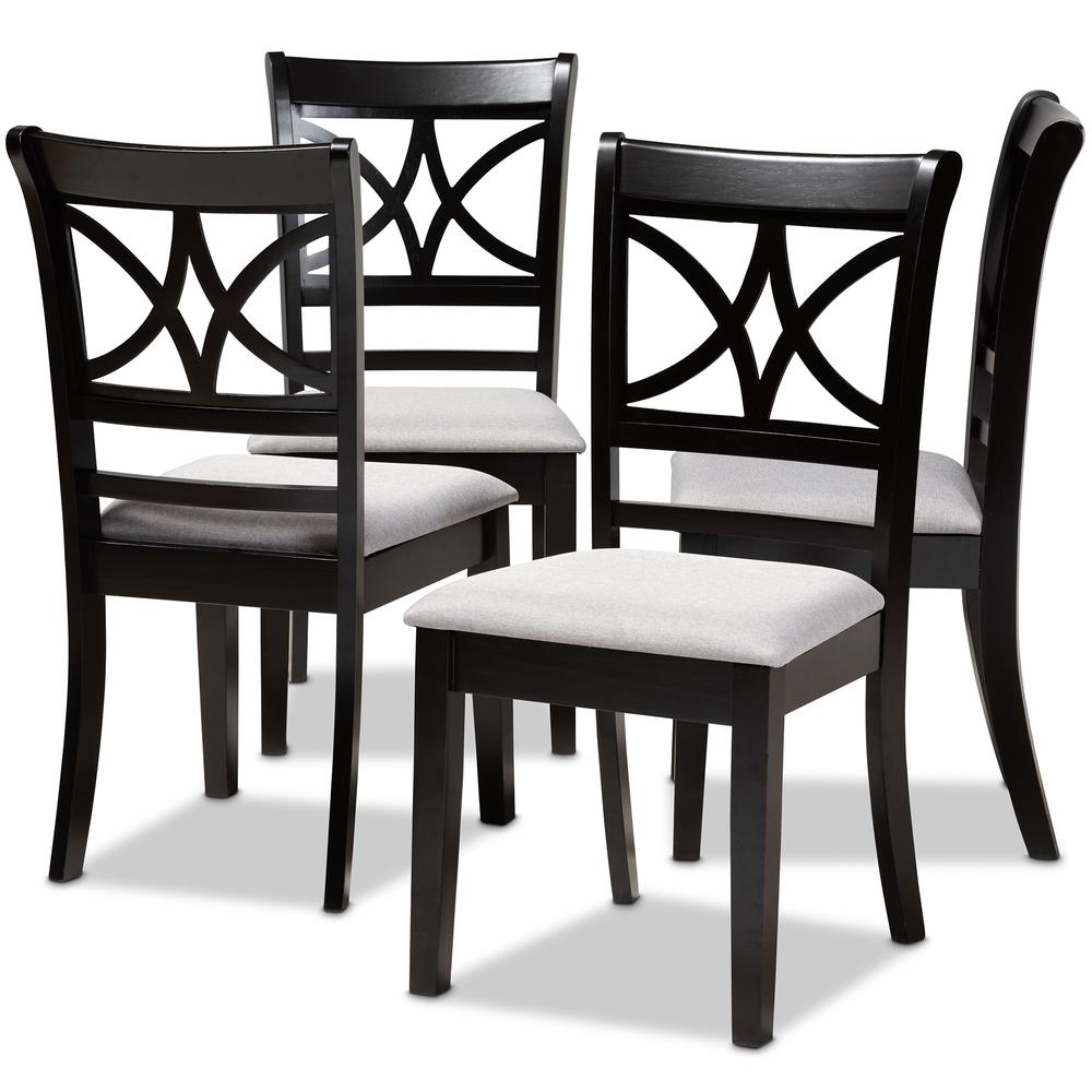 Espresso Brown Finished Wood 4-Piece Dining Chair Set. Picture 8