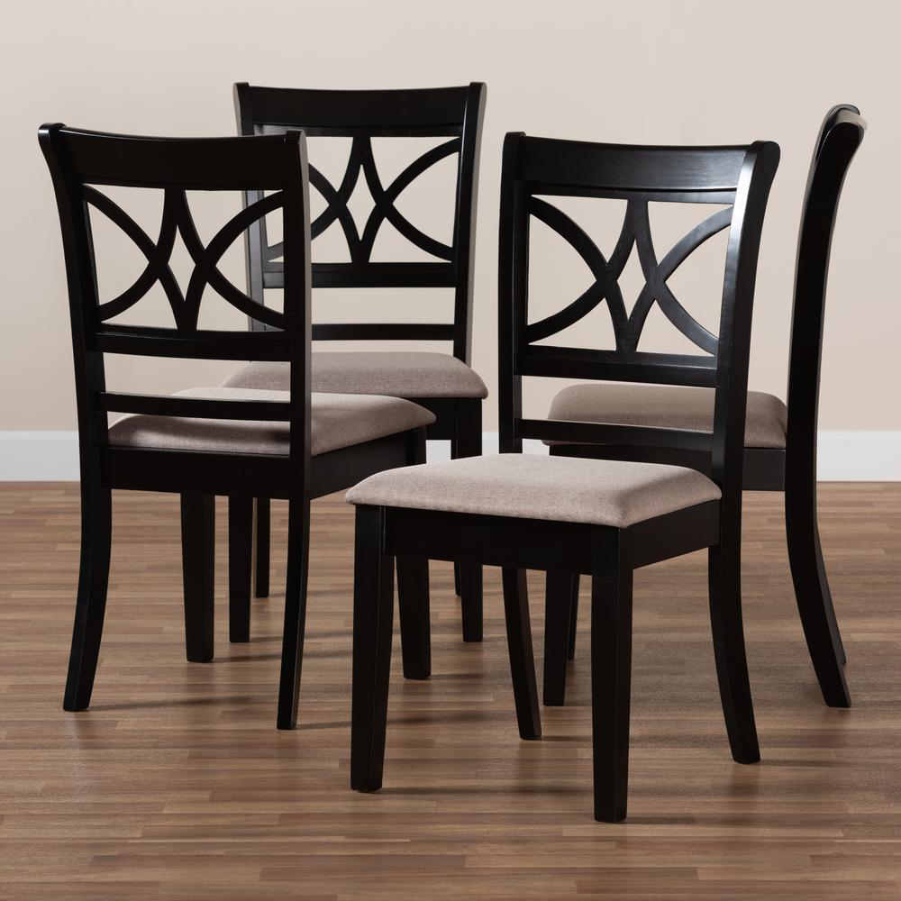 Espresso Brown Finished Wood 4-Piece Dining Chair Set. Picture 13