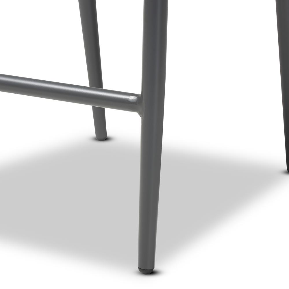 Wendell Modern and Contemporary Grey Finished Rope and Metal Outdoor Bar Stool. Picture 17
