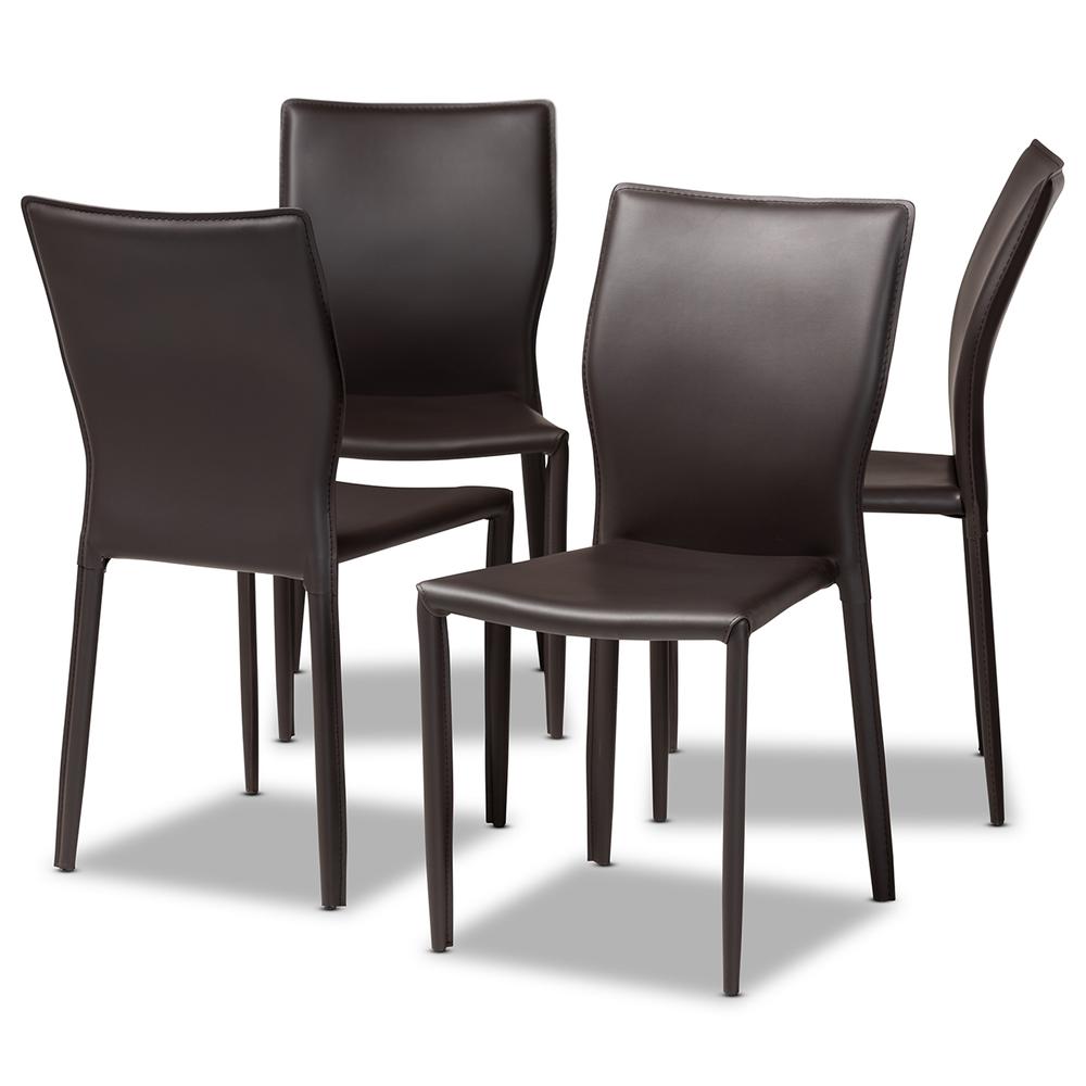 Leather Upholstered 4-Piece Dining Chair Set. Picture 8