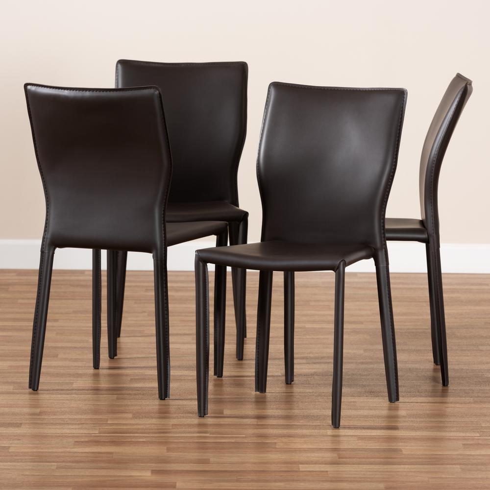 Leather Upholstered 4-Piece Dining Chair Set. Picture 13