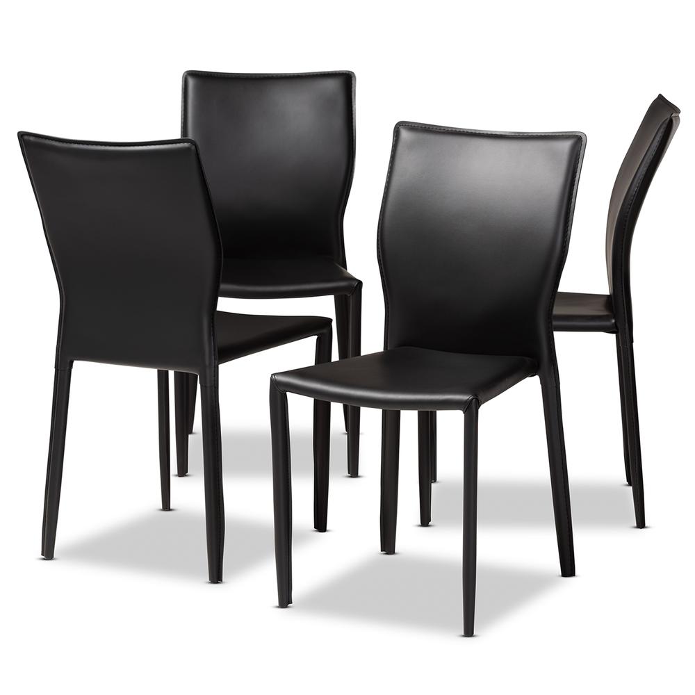 Leather Upholstered 4-Piece Dining Chair Set. Picture 8