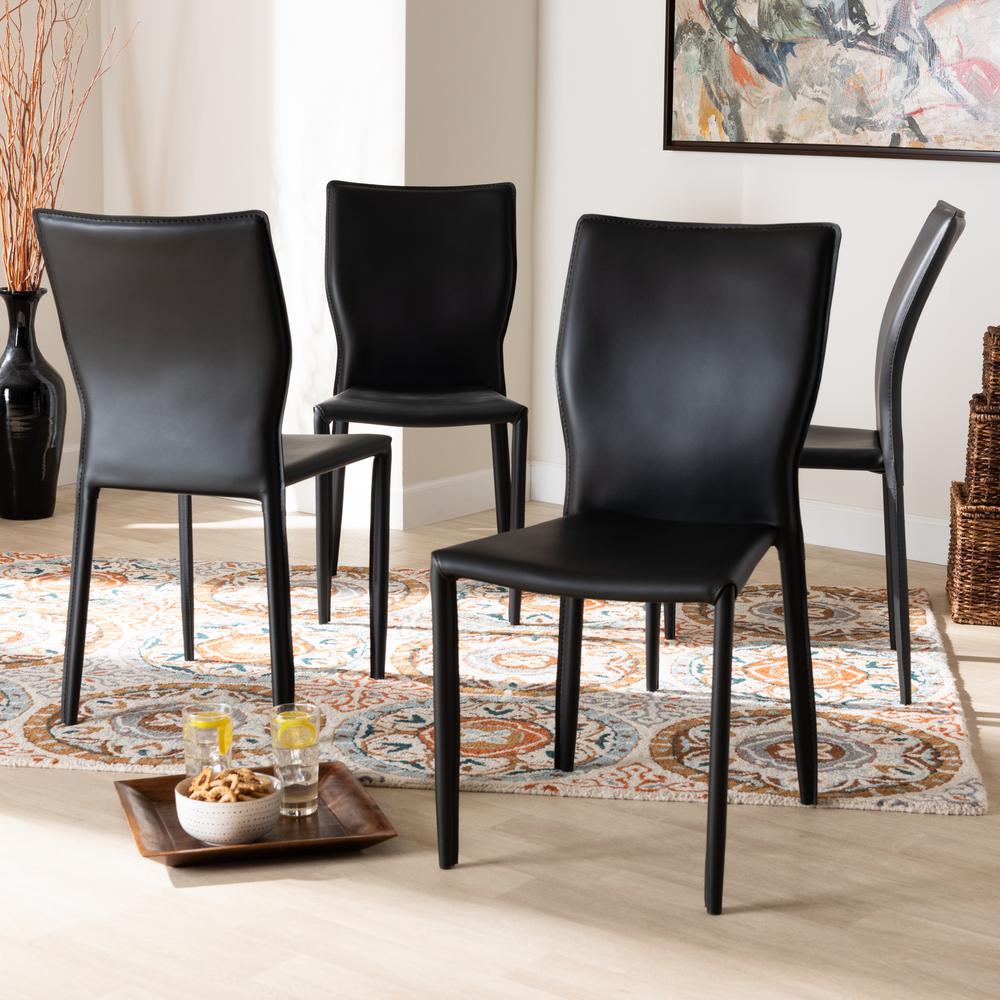 Leather Upholstered 4-Piece Dining Chair Set. Picture 12