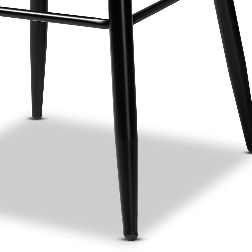 Leather Upholstered and Black Metal 4-Piece Bar Stool Set. Picture 11