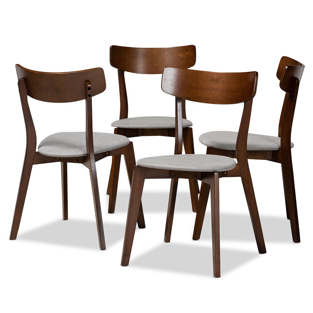 Walnut Brown Finished Wood 4-Piece Dining Chair Set. Picture 7