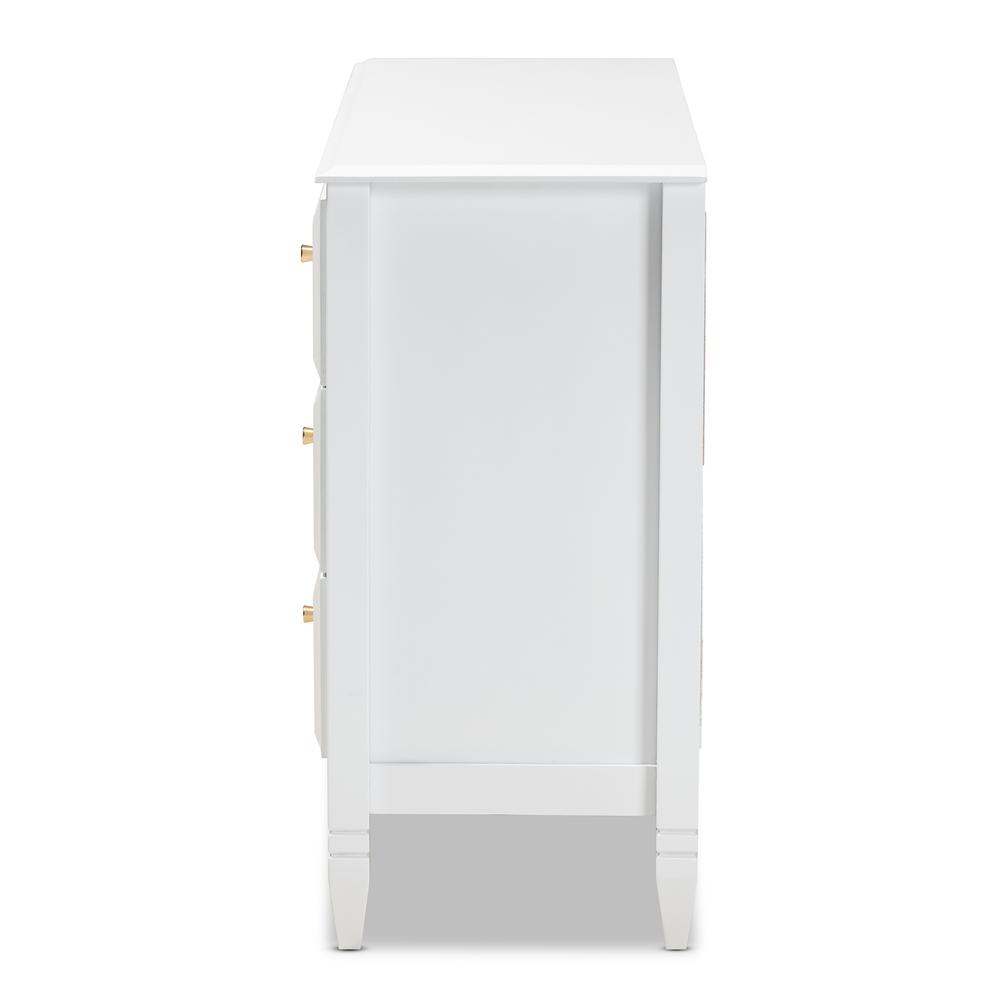 Naomi Classic and Transitional White Finished Wood 6-Drawer Bedroom Dresser. Picture 13