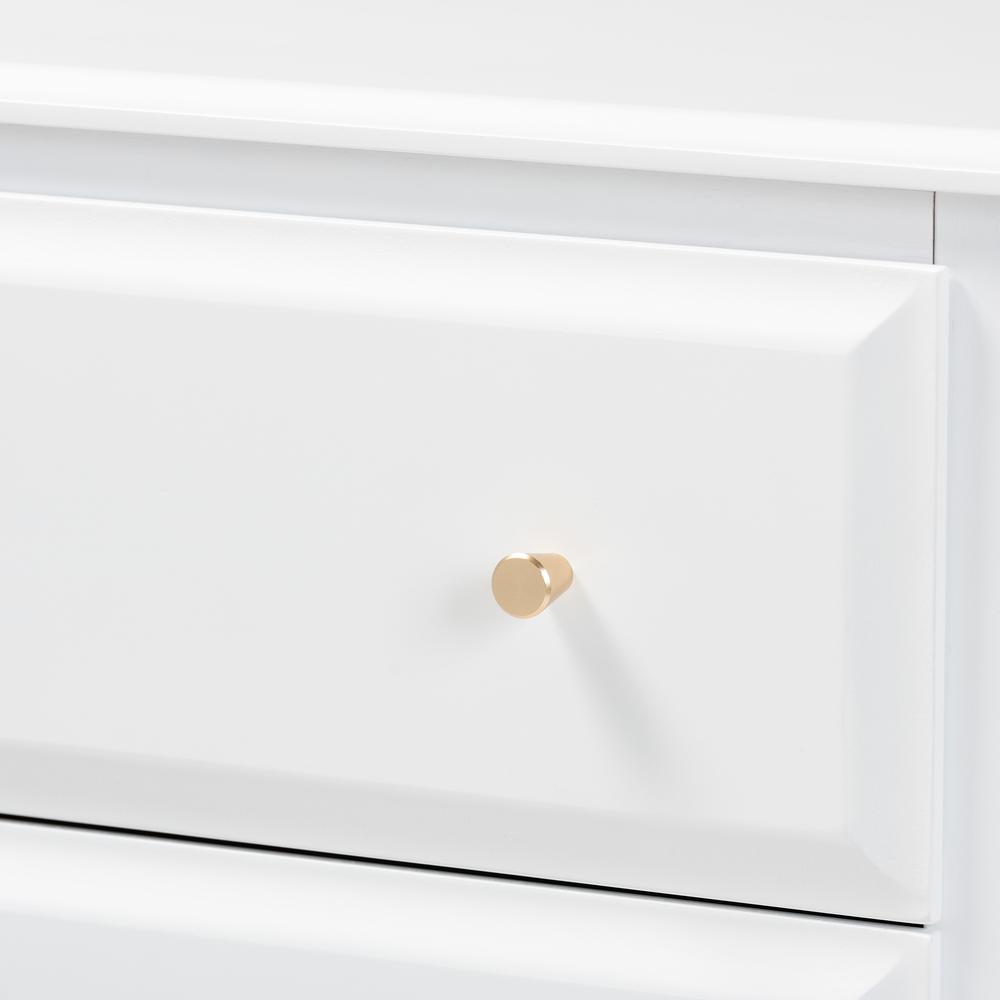 Naomi Classic and Transitional White Finished Wood 3-Drawer Bedroom Chest. Picture 14