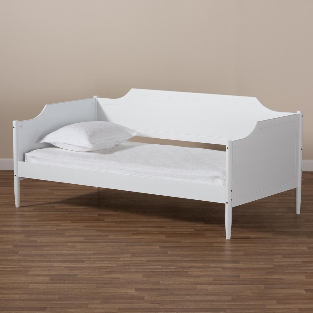 Alya Classic Traditional Farmhouse White Finished Wood Twin Size Daybed. Picture 15