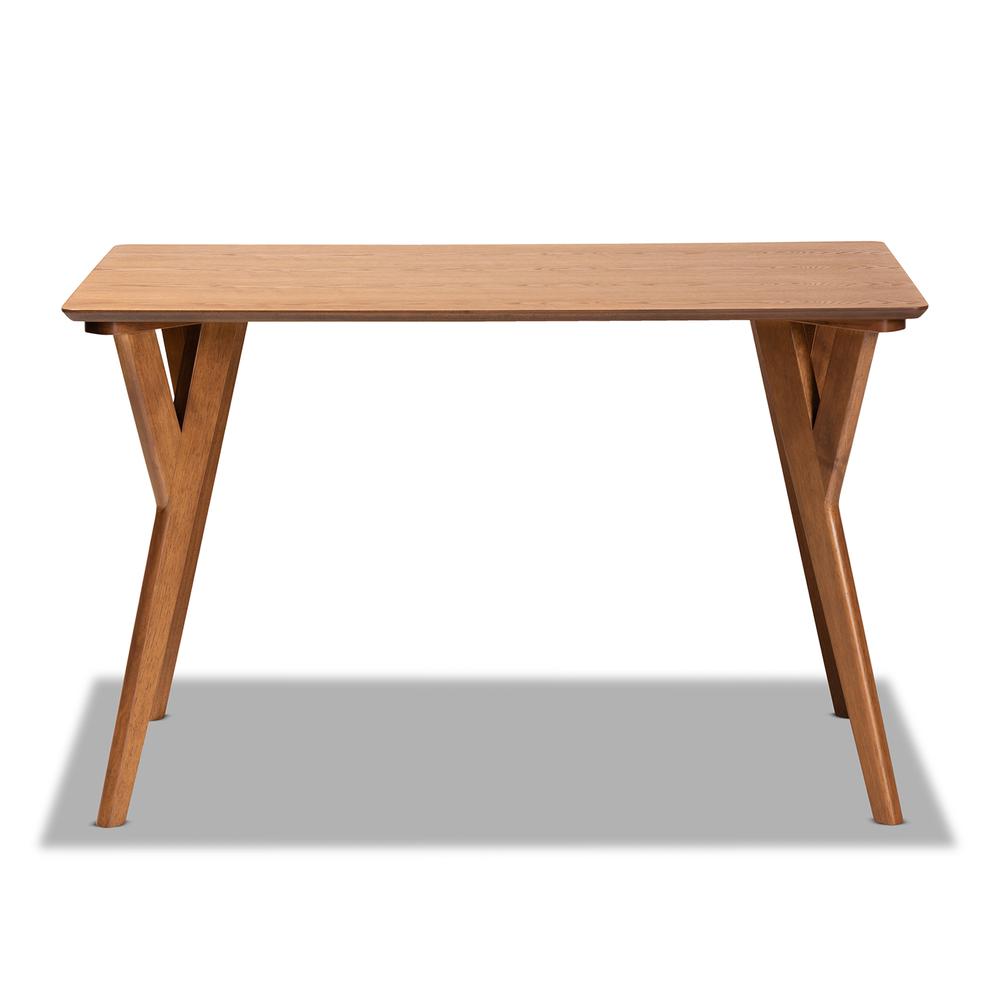 Sahar Mid-Century Modern Transitional Walnut Brown Finished Wood Dining Table. Picture 10