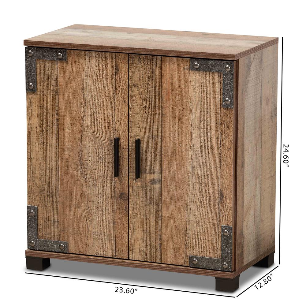Farmhouse Rustic Finished Wood 2-Door Shoe Cabinet. Picture 20