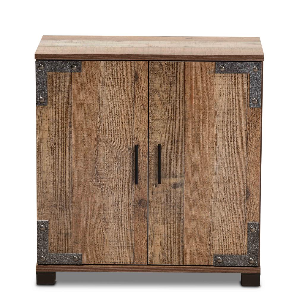 Farmhouse Rustic Finished Wood 2-Door Shoe Cabinet. Picture 13
