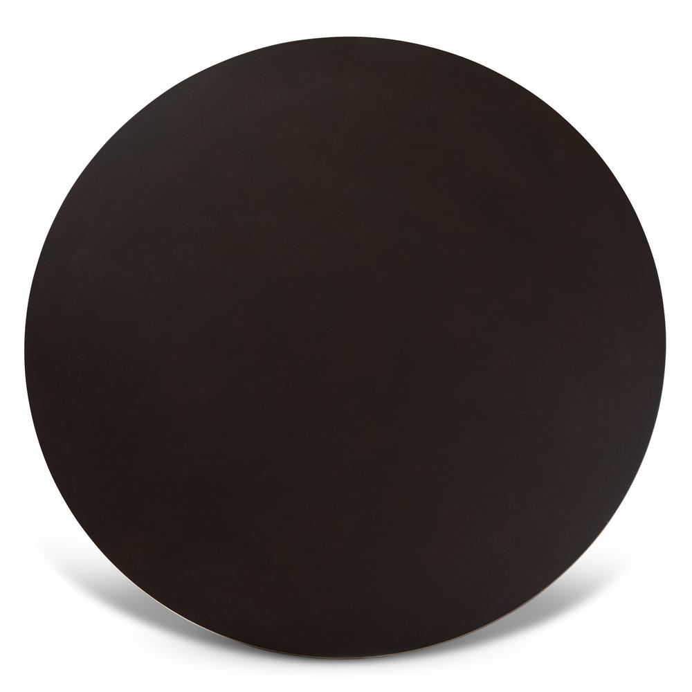 Dark Brown Finished 35-Inch-Wide Round Wood Dining Table. Picture 10