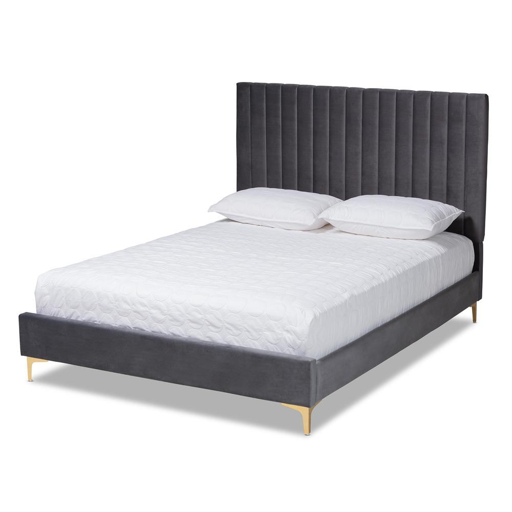 Gold Metal Full Size Platform Bed. Picture 11