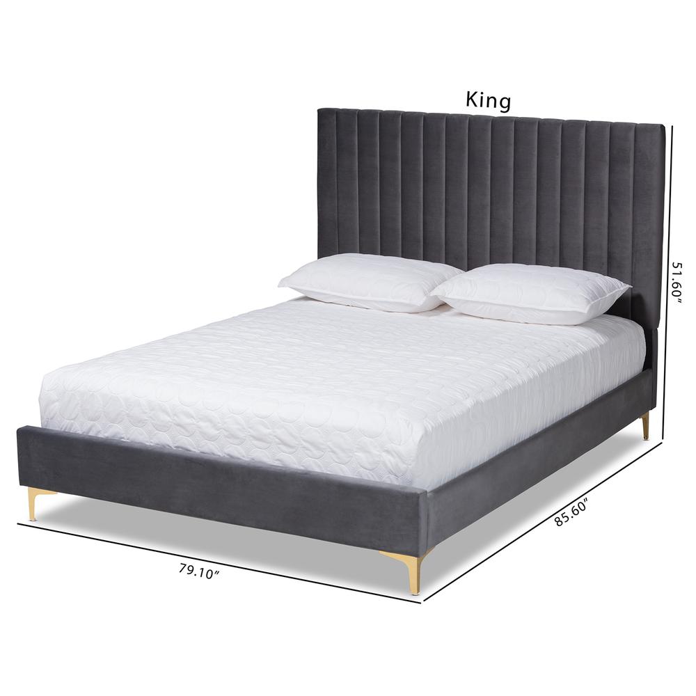 Gold Metal Full Size Platform Bed. Picture 20