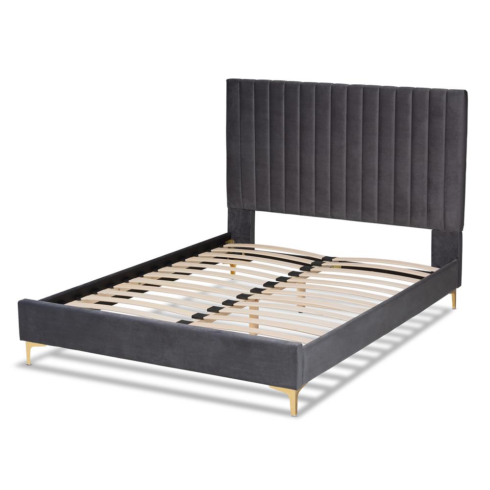 Gold Metal Full Size Platform Bed. Picture 13