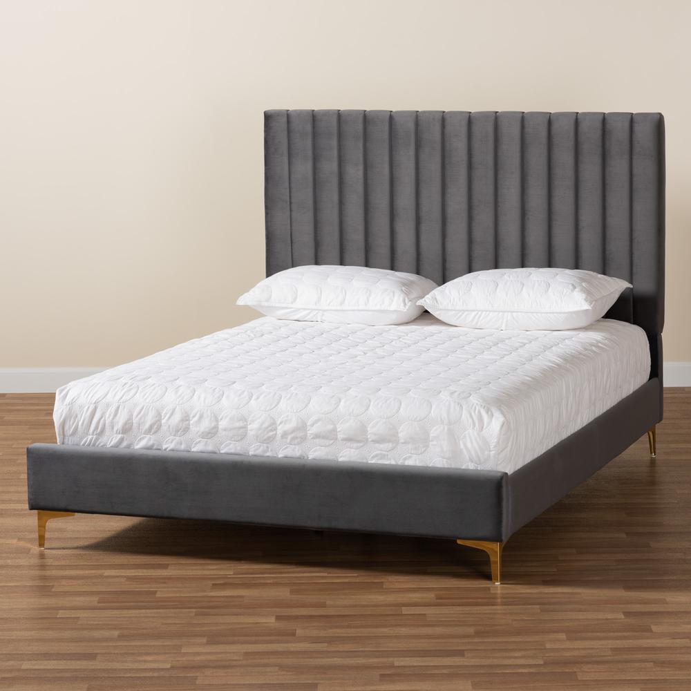 Gold Metal Full Size Platform Bed. Picture 18