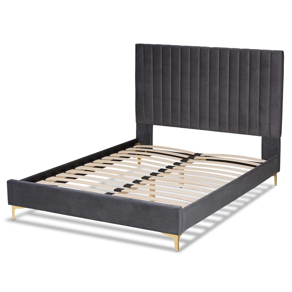 Gold Metal Queen Size Platform Bed. Picture 12