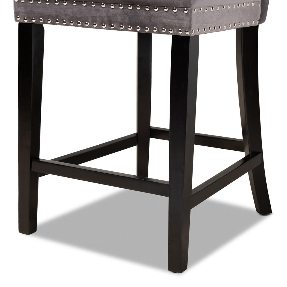Dark Brown Finished Wood 2-Piece Counter Stool Set. Picture 15