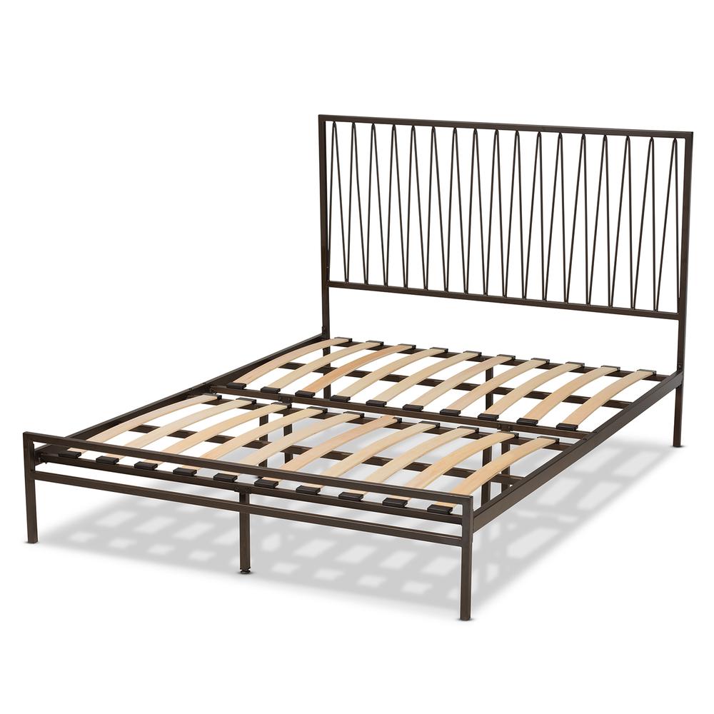 Black Bronze Finished Metal Full Size Platform Bed. Picture 12