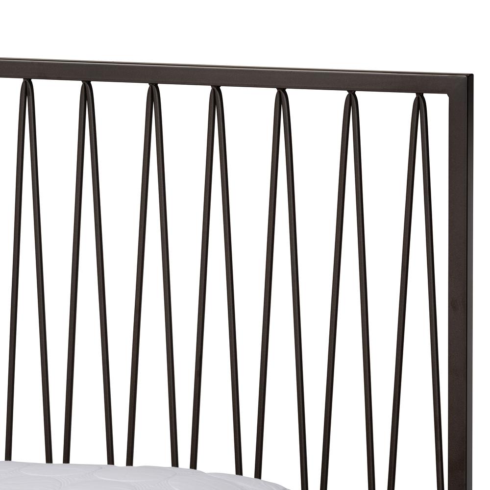 Black Bronze Finished Metal Full Size Platform Bed. Picture 13