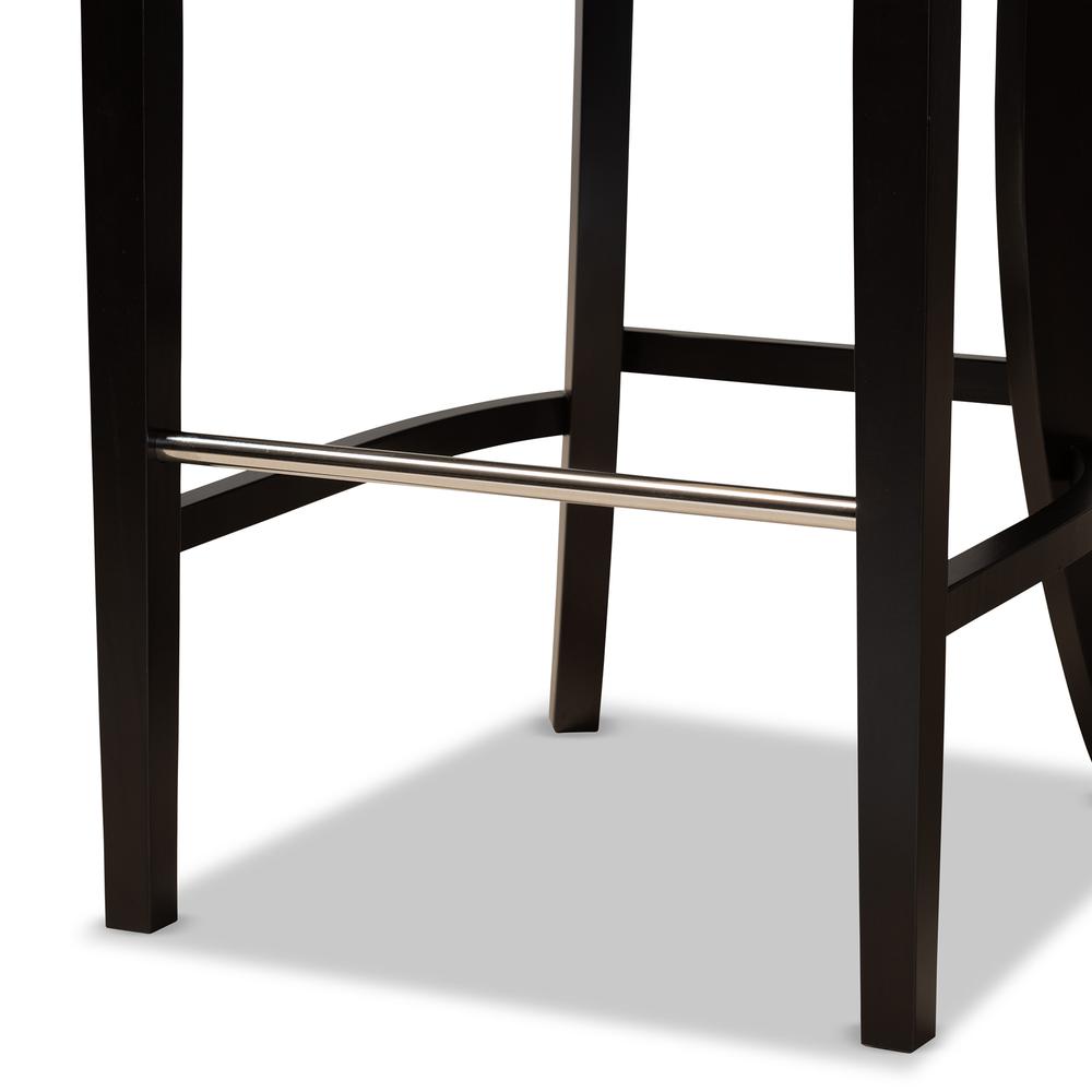 Dark Brown Finished Wood 2-Piece Bar Stool Set. Picture 13