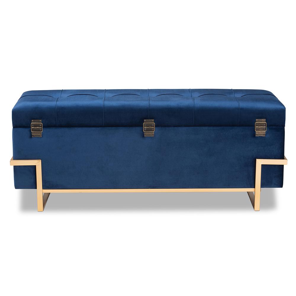 Gold Metal Finished Storage Ottoman. Picture 16