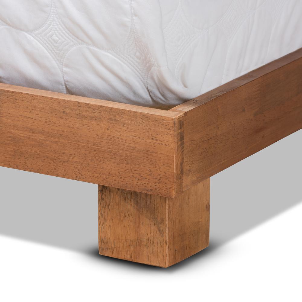 Haines Modern and Contemporary Walnut Brown Finished Wood Full Size Platform Bed. Picture 15