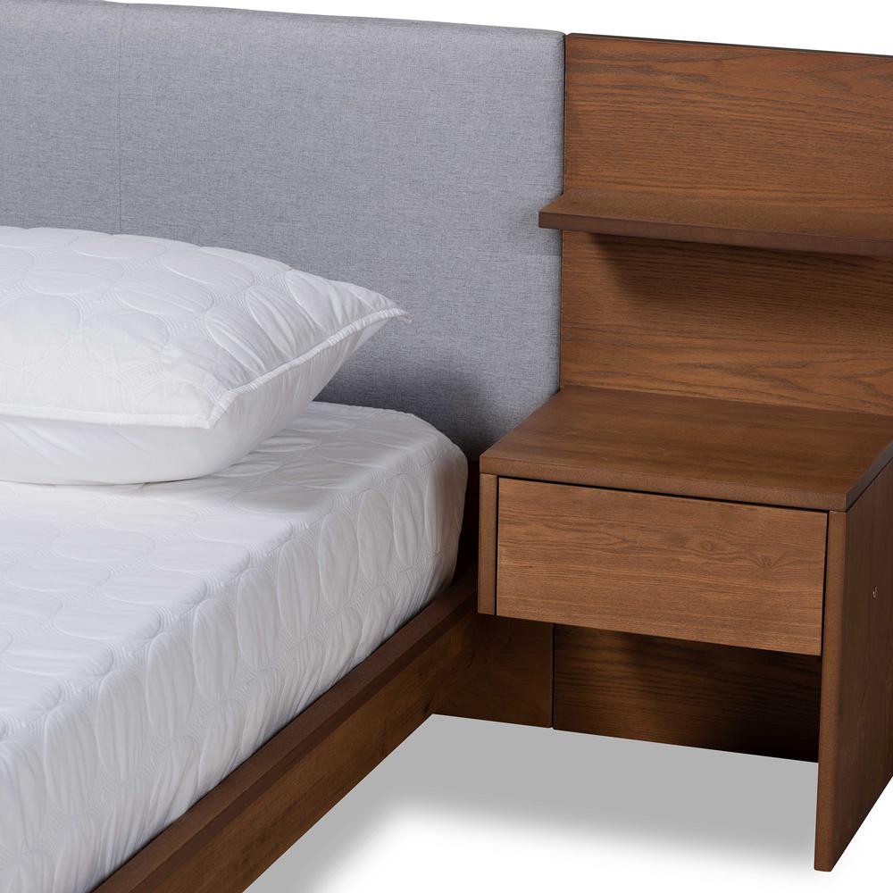 Finished Wood Queen Size Platform Storage Bed with Built-In Nightstands. Picture 16