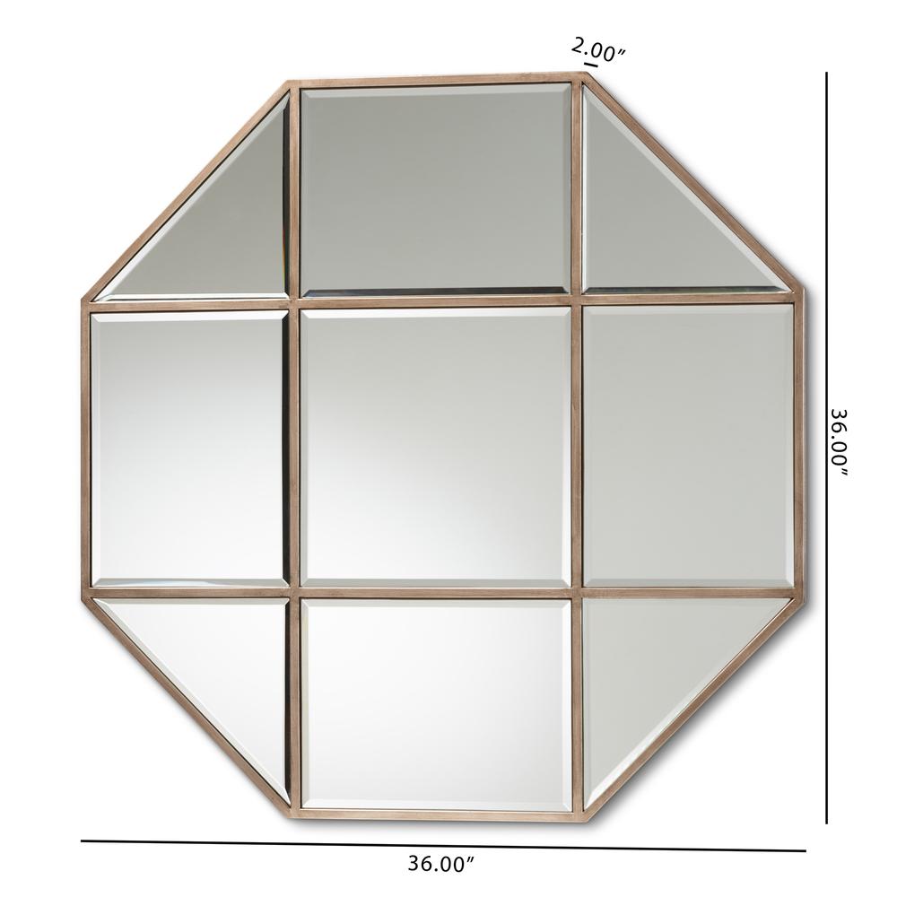 Antique Bronze Finished Metal Geometric Accent Wall Mirror. Picture 6