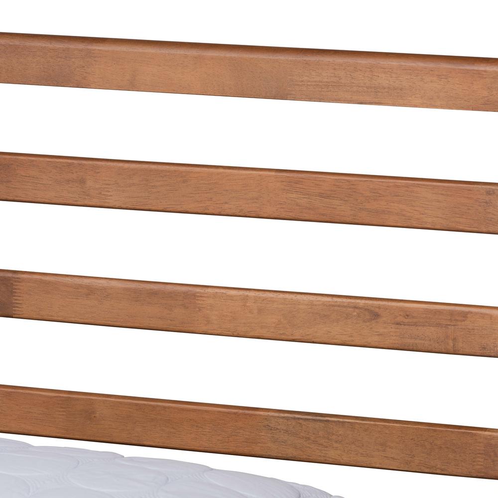Shiro Mid-Century Modern Ash Walnut Finished Wood Full Size Platform Bed. Picture 14