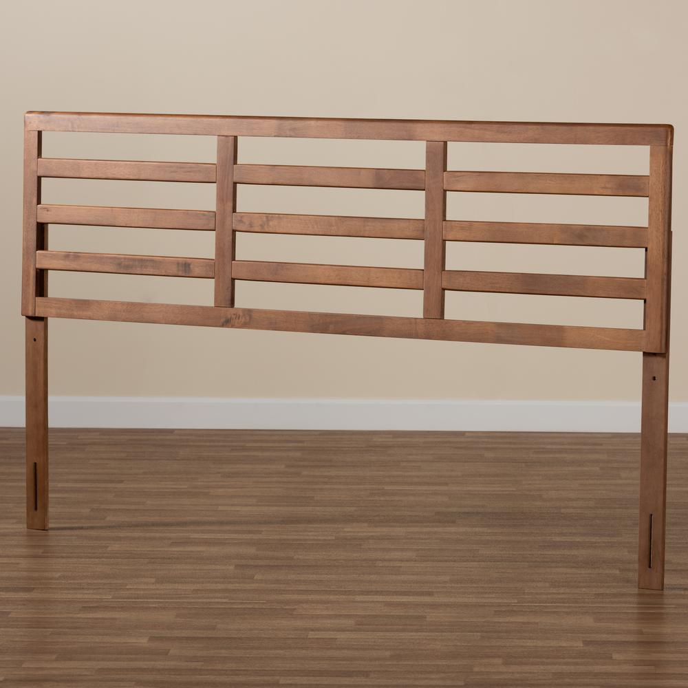 Akemi Modern and Contemporary Ash Walnut Finished Wood King Size Headboard. Picture 10