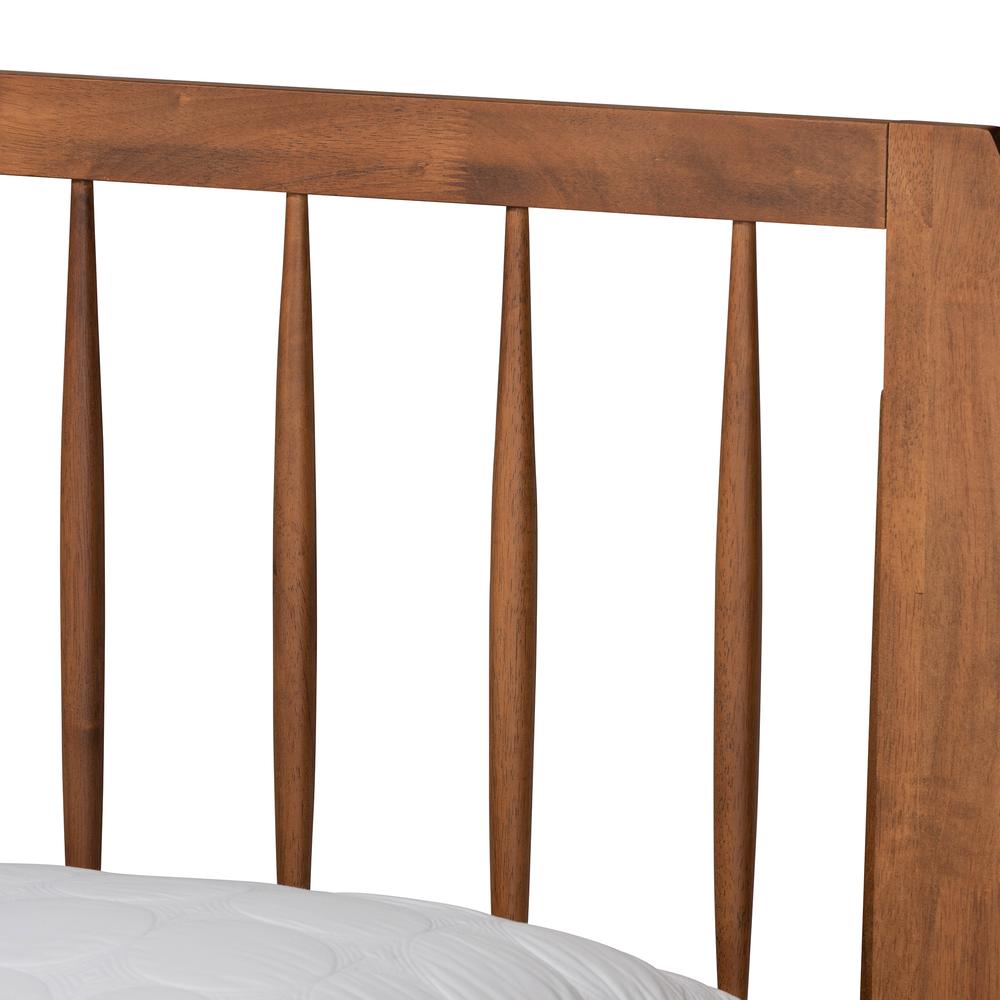 Emiko Modern and Contemporary Walnut Brown Finished Wood Full Size Platform Bed. Picture 15