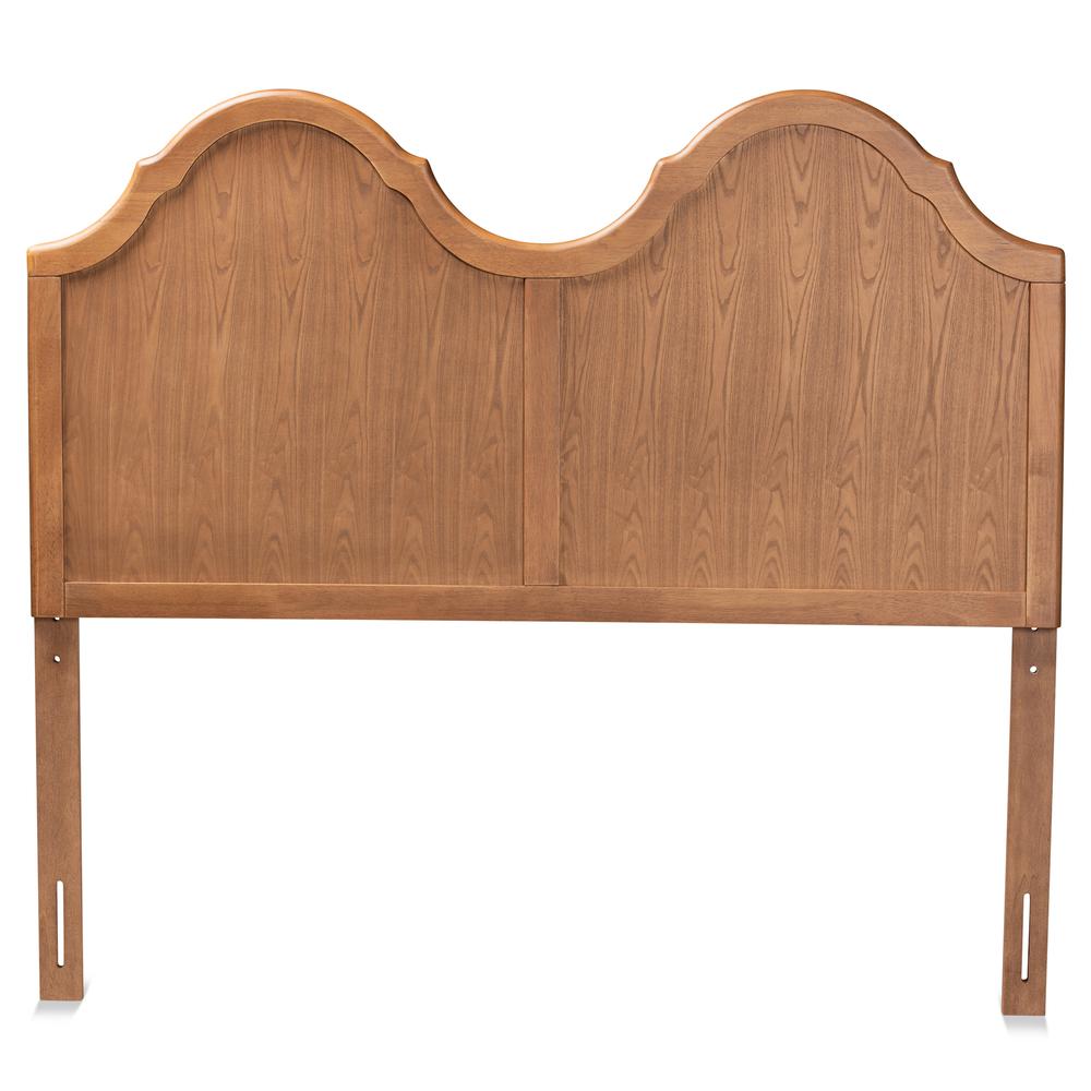 Traditional Ash Walnut Finished Wood Full Size Arched Headboard. Picture 10