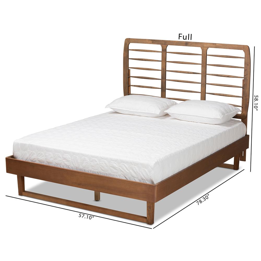 Lucie Modern and Contemporary Walnut Brown Finished Wood Full Size Platform Bed. Picture 18