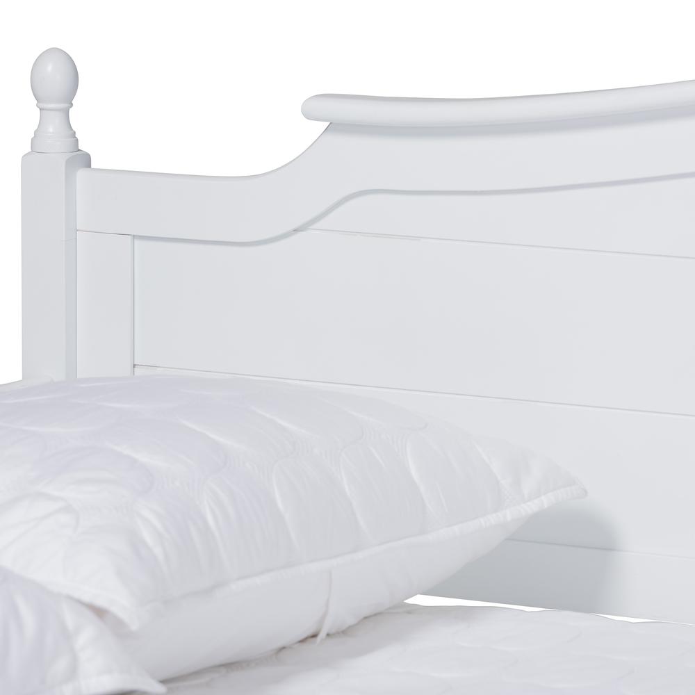 Farmhouse White Finished Wood Full Size Daybed with Roll-out Trundle Bed. Picture 17