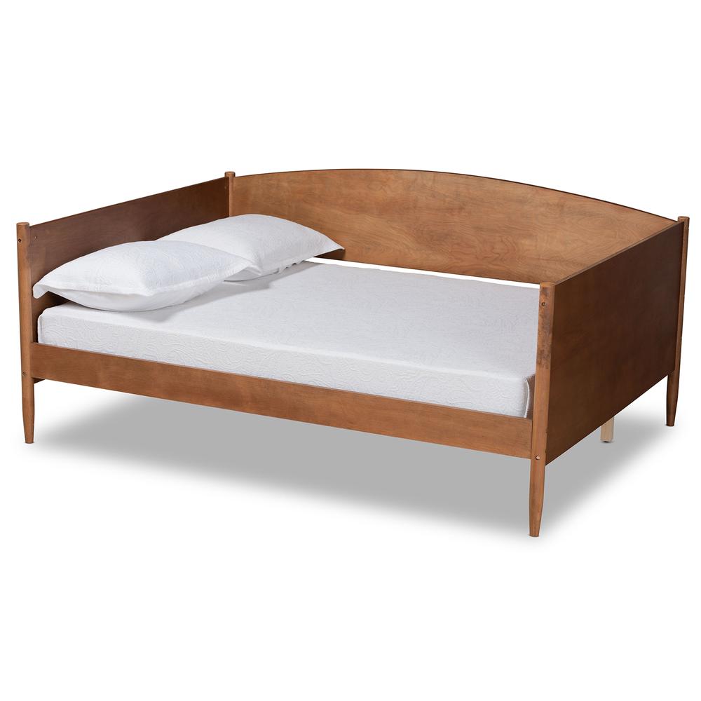 Baxton Studio Veles Mid-Century Modern Ash Walnut Finished Wood Full Size Daybed. Picture 9