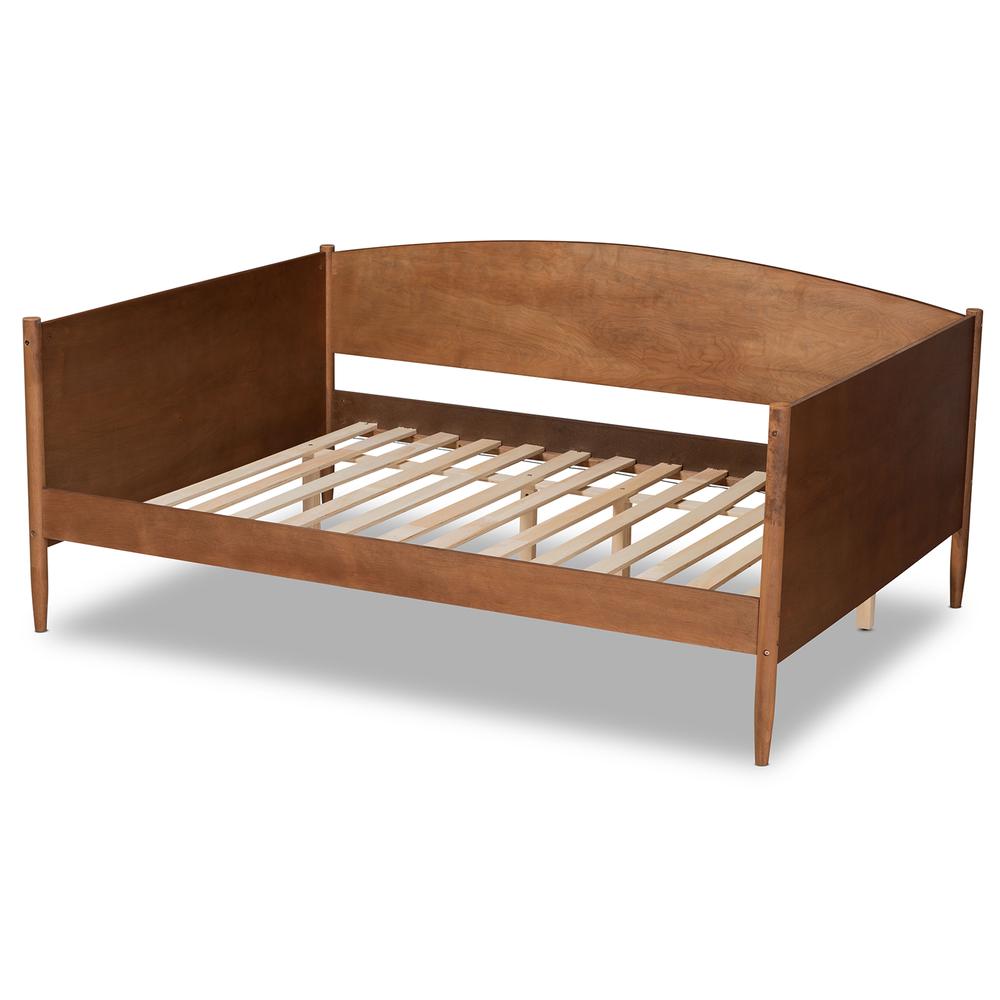Baxton Studio Veles Mid-Century Modern Ash Walnut Finished Wood Full Size Daybed. Picture 11