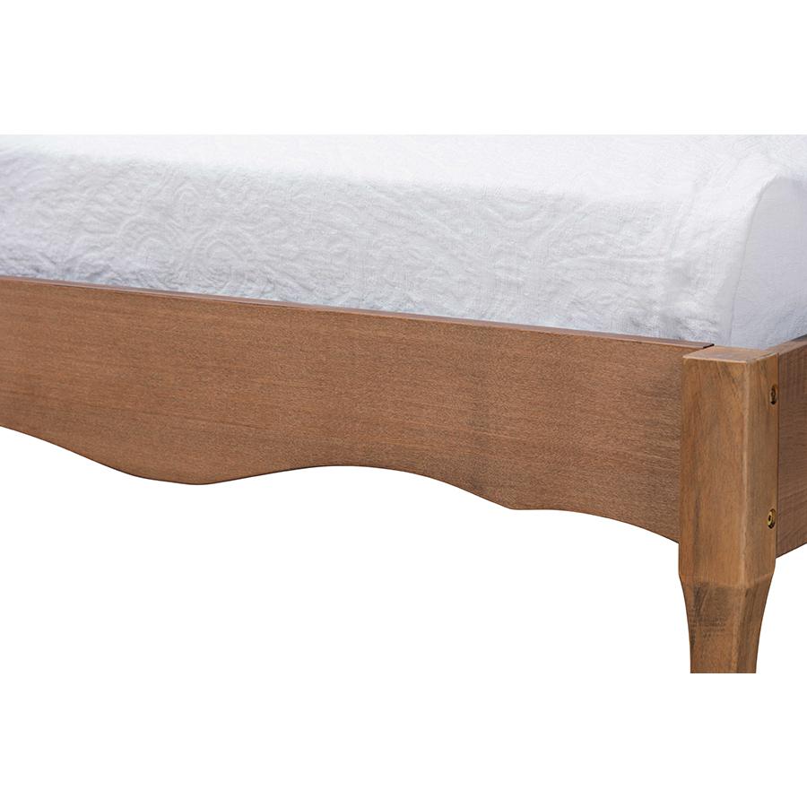 Inspired Ash Walnut Finished Wood Twin Size Platform Bed Frame. Picture 12