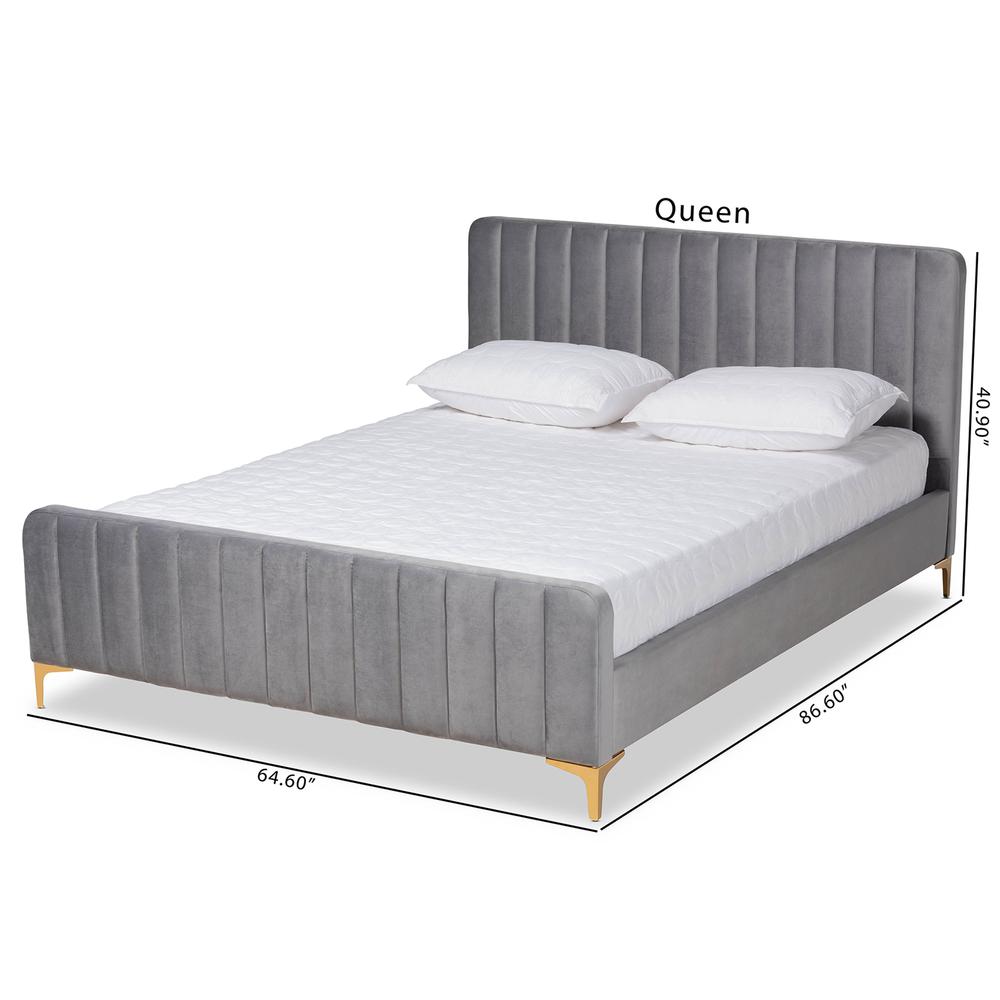 Gold Finished Queen Size Platform Bed. Picture 19