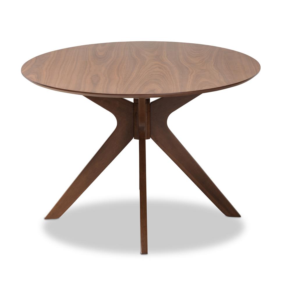 Monte Mid-Century Modern Walnut Brown Finished Wood 71-Inch Oval Dining Table. Picture 11
