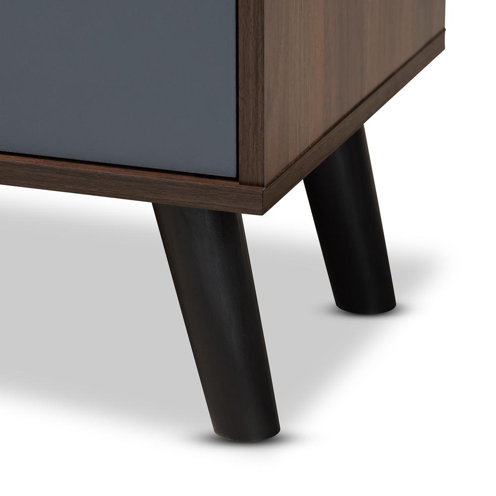 Multi-Tone Grey and Walnut Brown Finished Wood TV Stand. Picture 15