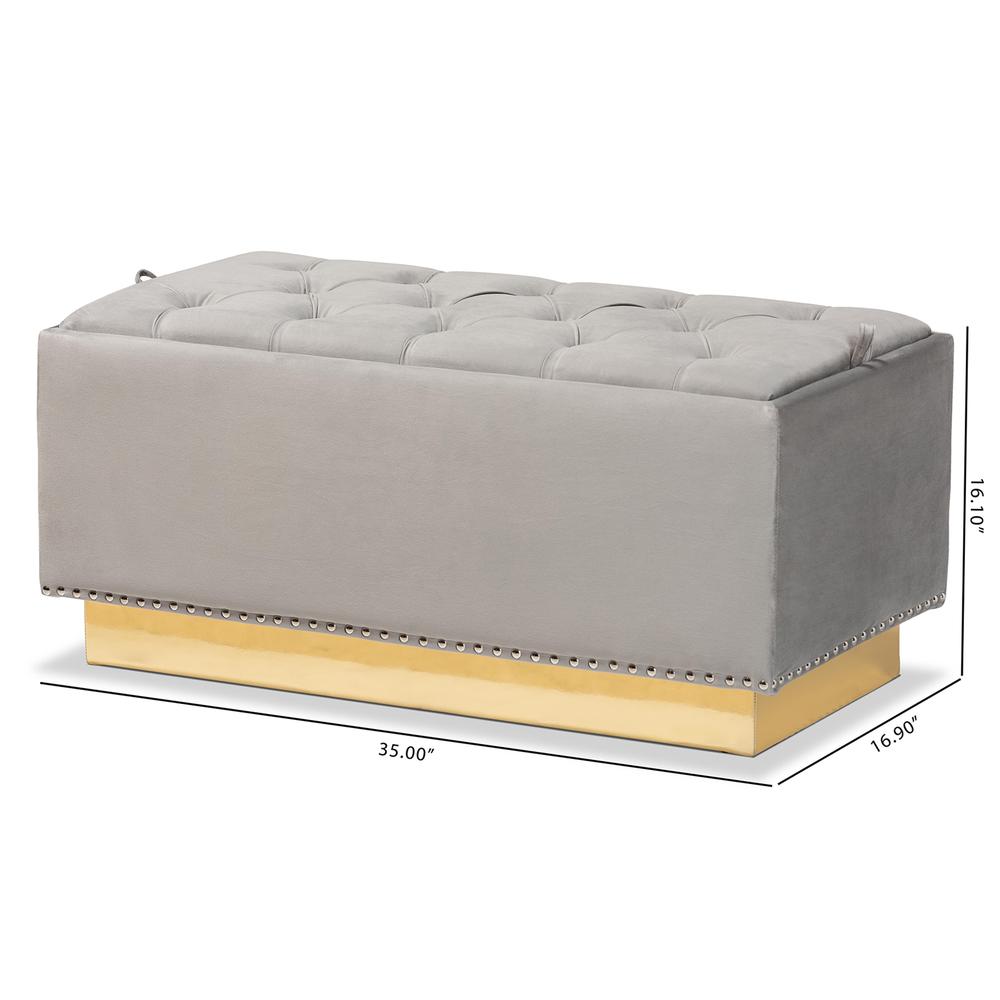 Gold PU Leather Storage Ottoman. Picture 20