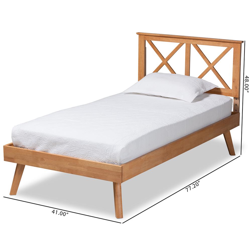 Galvin Modern and Contemporary Brown Finished Wood Twin Size Platform Bed. Picture 16