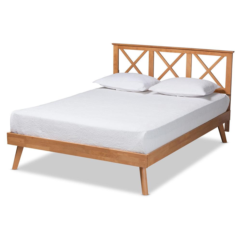 Galvin Modern and Contemporary Brown Finished Wood Full Size Platform Bed. Picture 10
