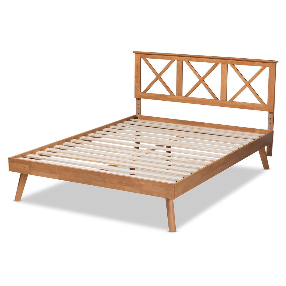 Galvin Modern and Contemporary Brown Finished Wood Full Size Platform Bed. Picture 12