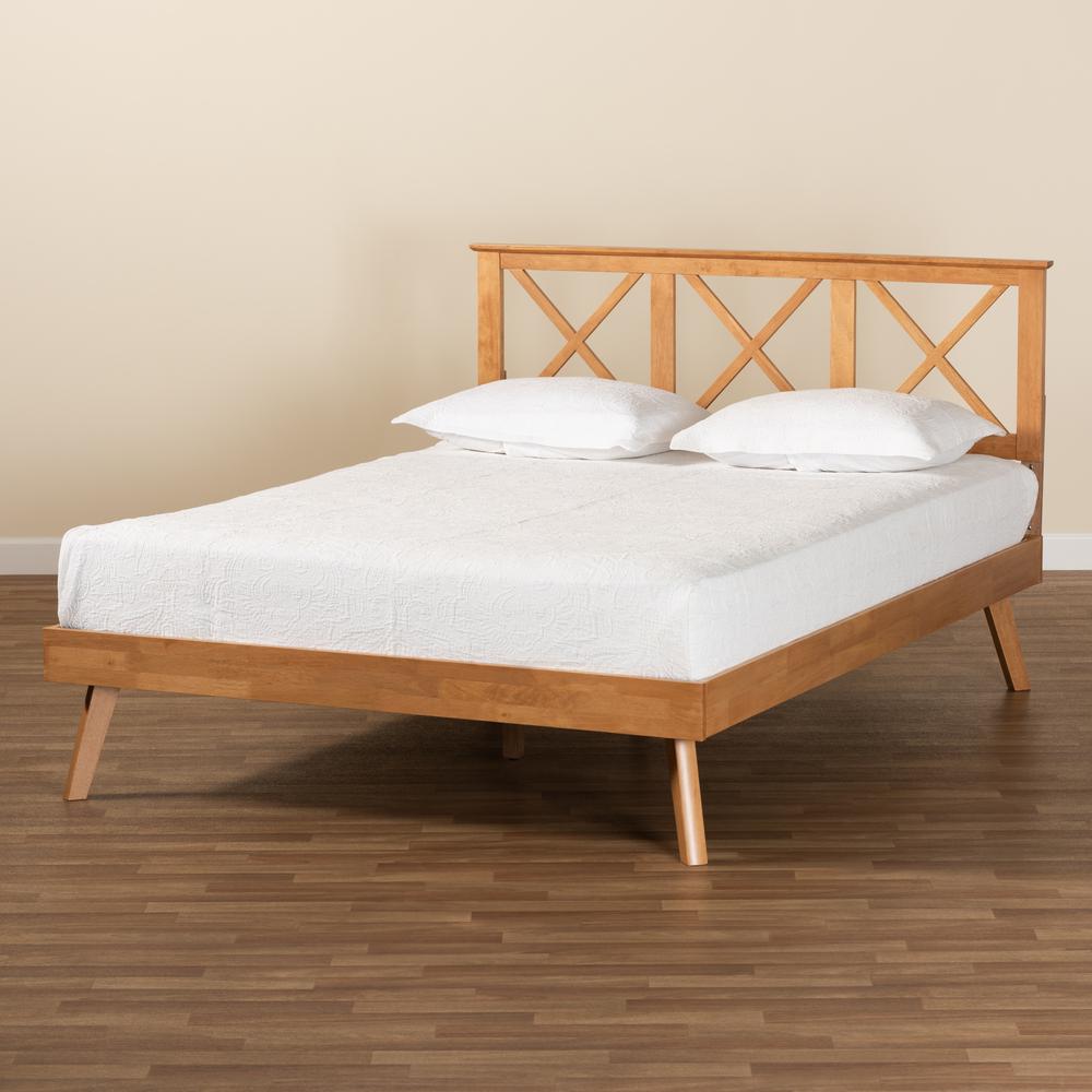 Galvin Modern and Contemporary Brown Finished Wood Full Size Platform Bed. Picture 16