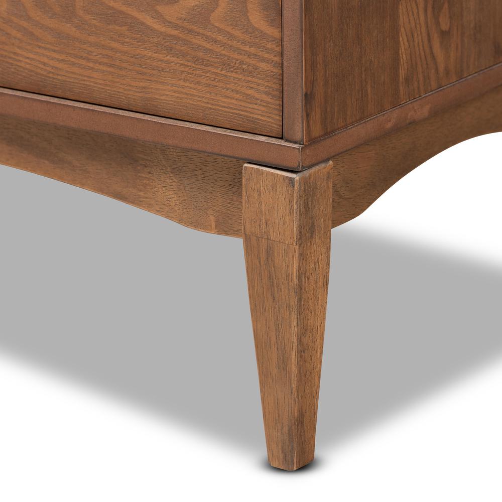 Landis Mid-Century Modern Ash Walnut Finished Wood 6-Drawer Dresser. Picture 17